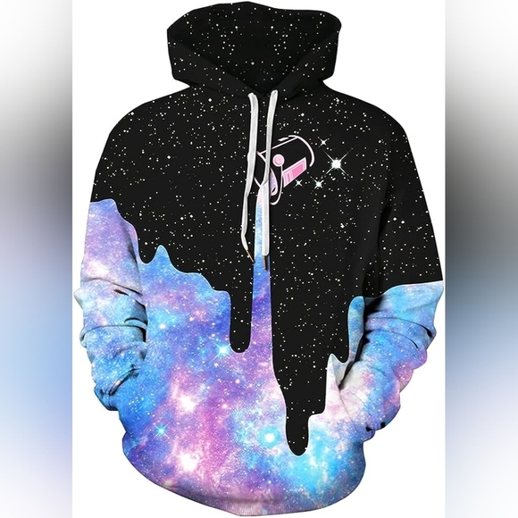 New Men's Graphic Drawstring Hoodie Sweater Multiple Sizes - Picture 1 of 6